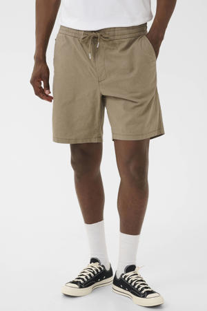 MAbarton regular casual short met linnen bruin