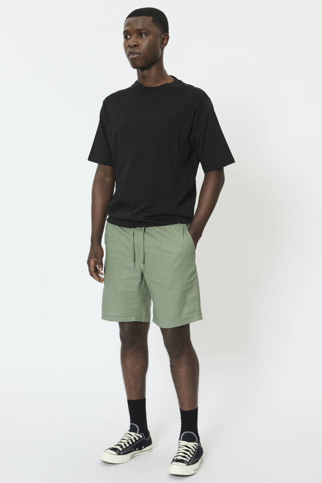 Matinique MAbarton regular casual short met linnen groen