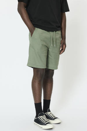 MAbarton regular casual short met linnen groen