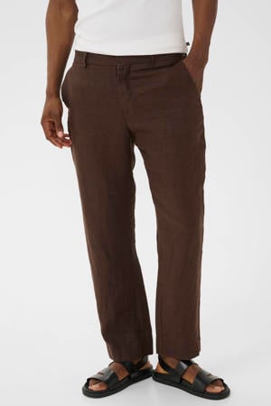 linnen pantalon - chocoladebruin