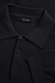 thumbnail: Matinique regular polo met ingebreid patroon donkerblauw