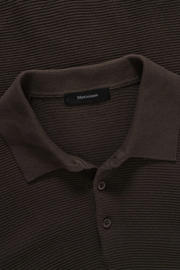 thumbnail: Matinique regular polo met ingebreid patroon donkerbruin