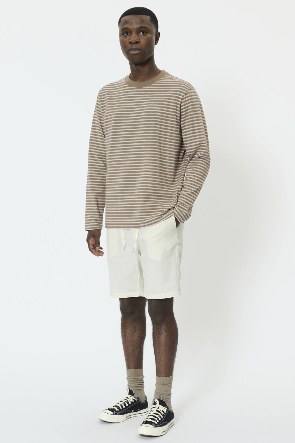 Matinique MAbarton regular casual short met linnen ecru
