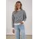 NUKUS gestreepte sweater marineblauw