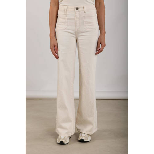 NUKUS Scarlet high waist flared jeans ecru afbeelding