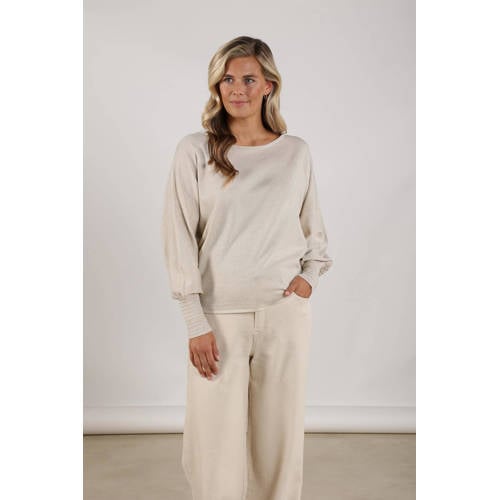 NUKUS pullover zand met lurex afbeelding