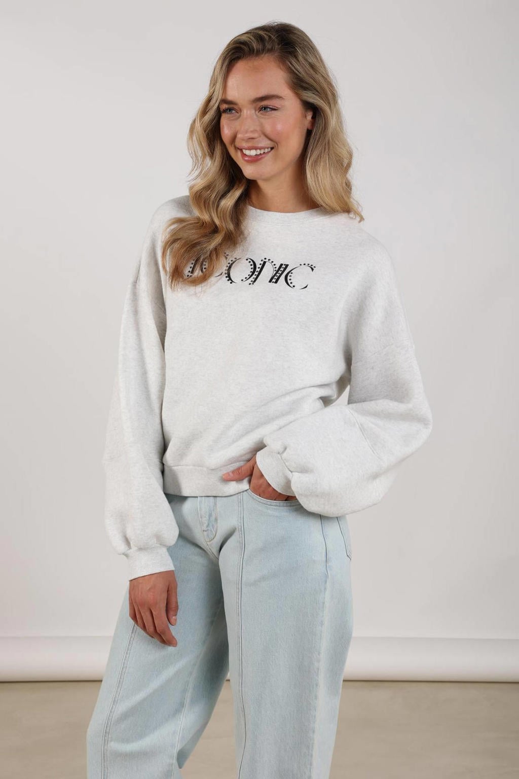 NUKUS sweater grijs melange
