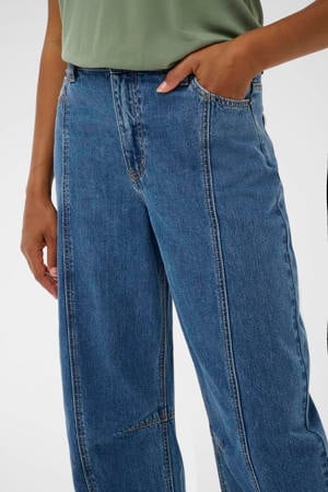 high waist medium blue denim