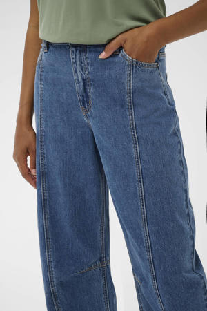 high waist medium blue denim