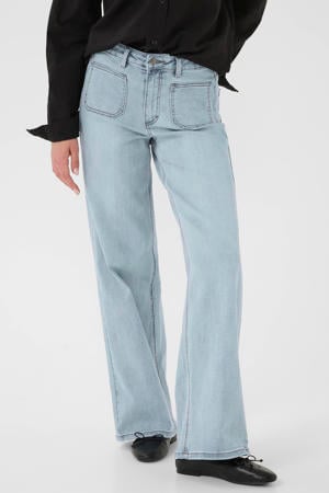 high waist regular fit jeans light blue denim