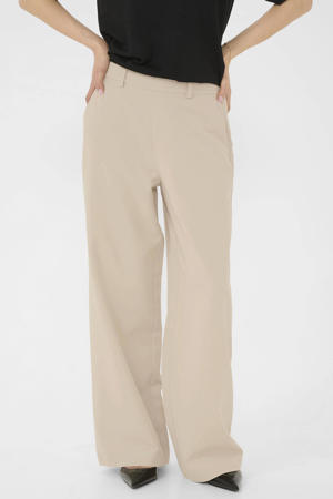 regular high waist broek beige