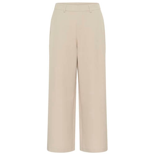 Kaffe regular high waist broek beige afbeelding