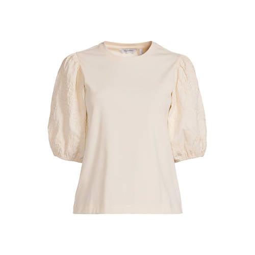 Anytime Jersey top met pofmouwen beige afbeelding