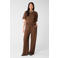 Shoeby straight high waist crinkle broek bruin