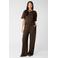 Shoeby straight high waist crinkle broek bruin