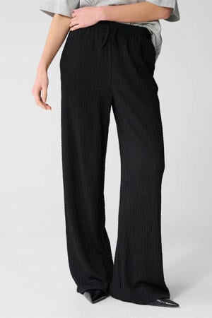 high waist casual broek zwart
