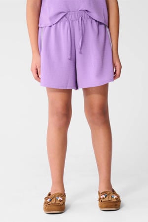high waist casual short paars