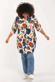 thumbnail: Paprika viscose tuniek Plus Size met print - meerkleurig