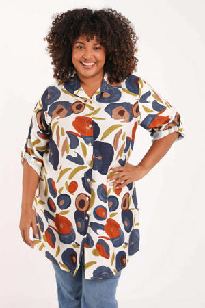 viscose tuniek Plus Size met print - meerkleurig