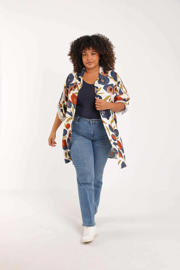 thumbnail: Paprika viscose tuniek Plus Size met print - meerkleurig