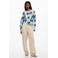 Desigual gebloemde sweater blauw gehaakt