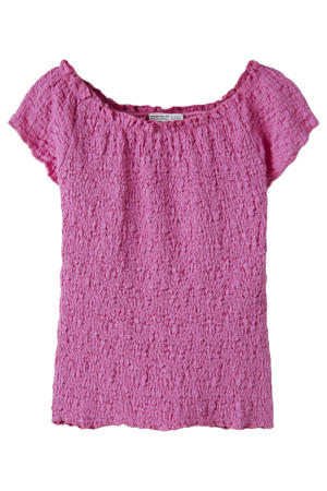 off shoulder top roze