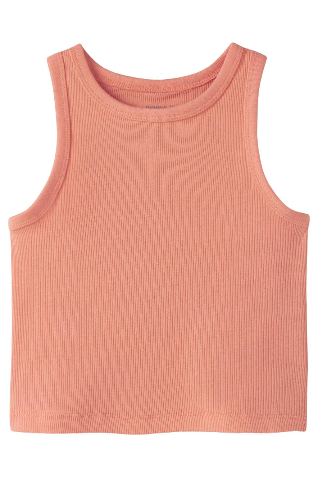 Oranje meisjes NAME IT KIDS mouwloze top met effen, ronde hals en textuur