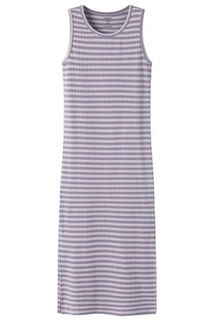 gestreepte maxi jurk paars