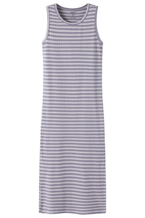 gestreepte maxi jurk paars