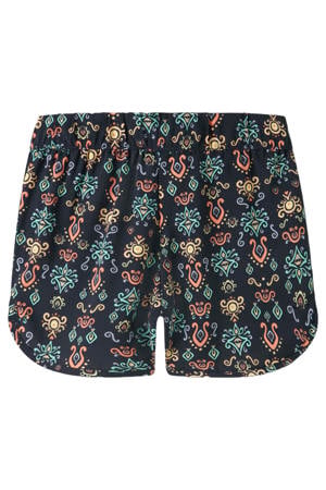 regular gebloemde casual short donkerblauw