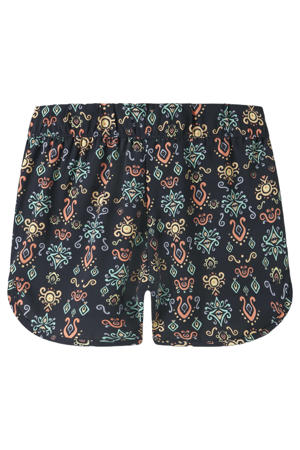 regular gebloemde casual short donkerblauw
