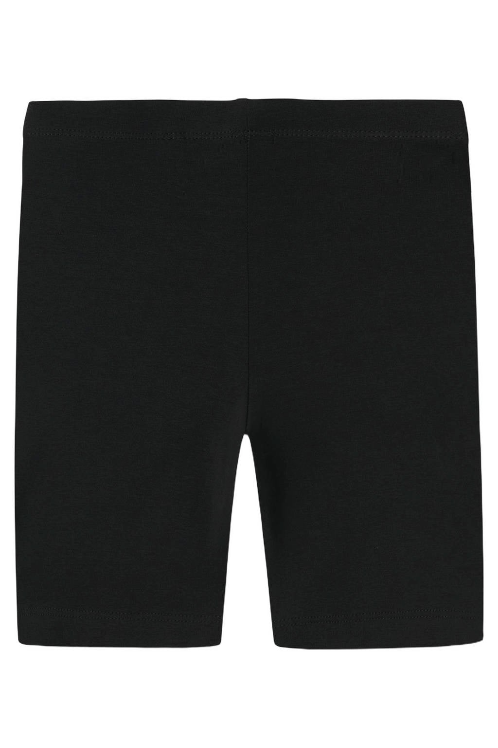 Zwarte meisjes NAME IT KIDS biker short van stretchkatoen met elastische tailleband en effen