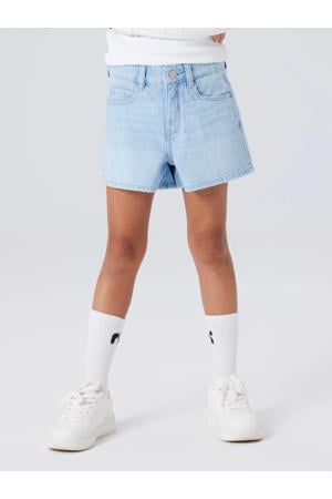 mom short light blue denim