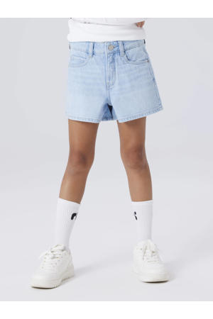 mom short light blue denim