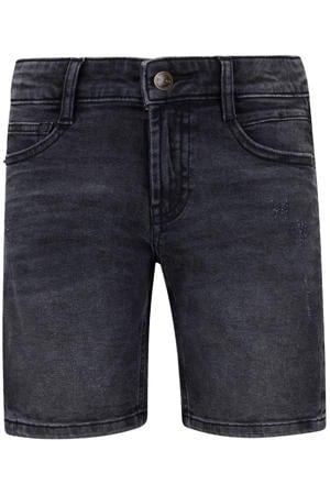 straight regular waist short black denim