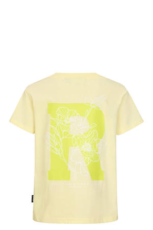 T-shirt met backprint lichtgeel