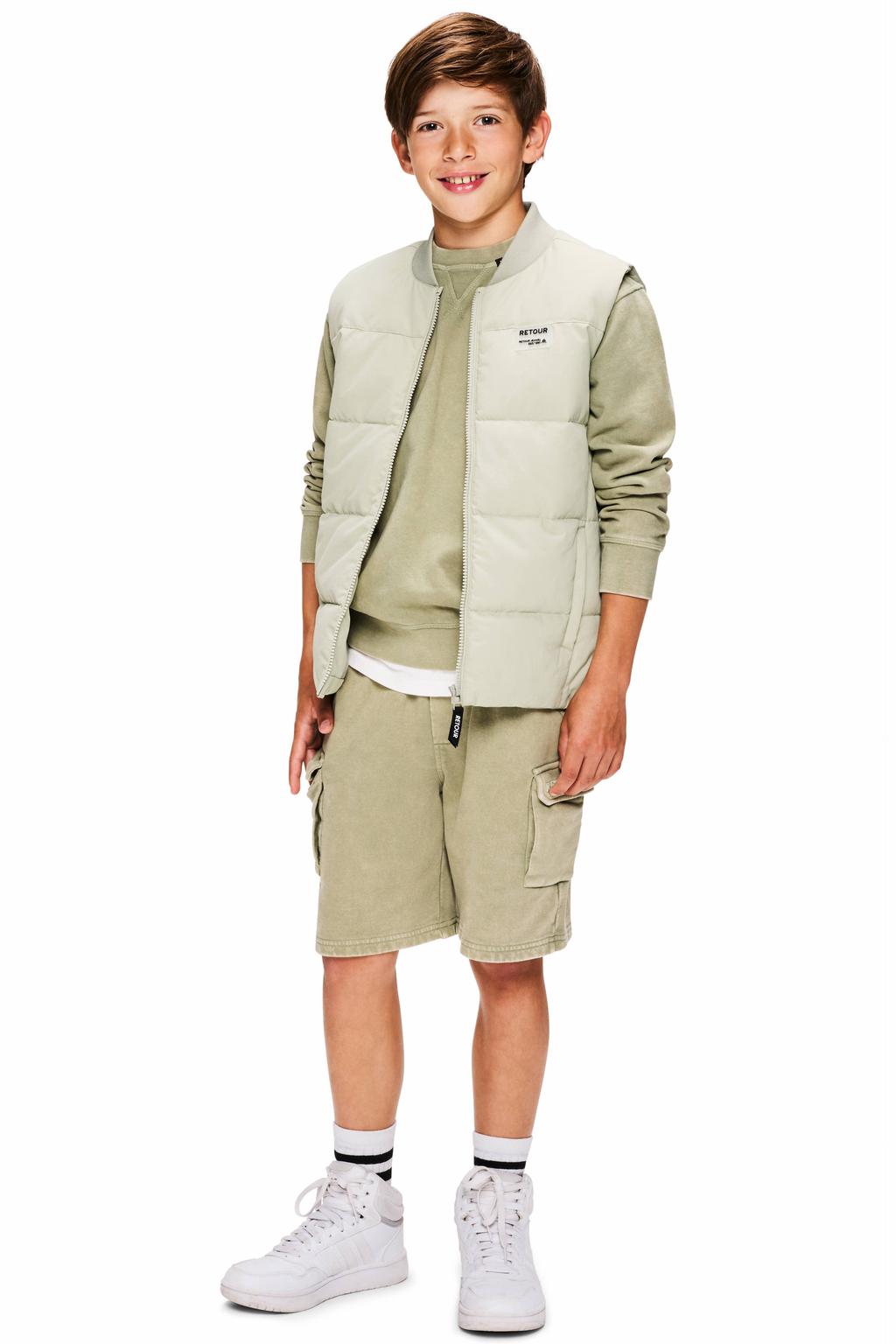 Groene jongens Retour Jeans regular waist sweatshort met effen
