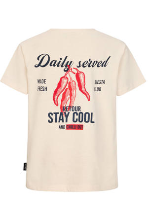 T-shirt met backprint crème
