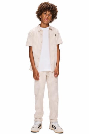 relaxed casual broek met linnen ecru/wit