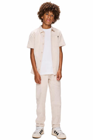 relaxed casual broek met linnen ecru/wit