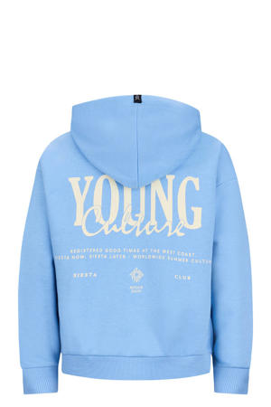 hoodie met backprint lichtblauw