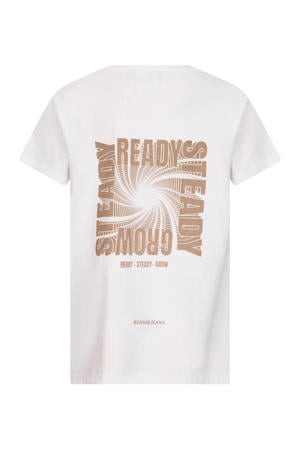 T-shirt met backprint ecru