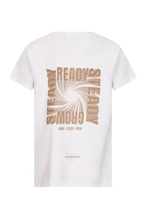 T-shirt met backprint ecru