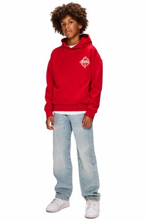 hoodie met backprint rood