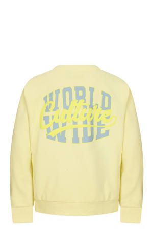 sweater met backprint lichtgeel
