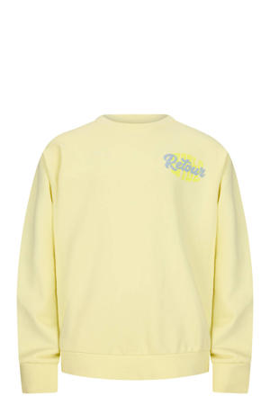 sweater met backprint lichtgeel