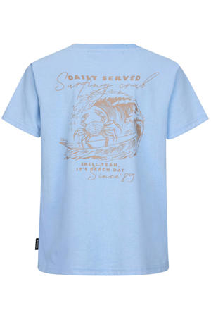 T-shirt met backprint lichtblauw