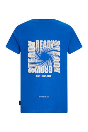 T-shirt met backprint blauw