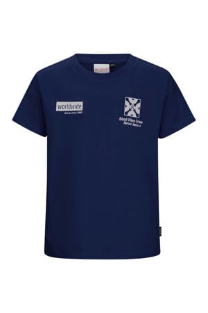 T-shirt met backprint donkerblauw