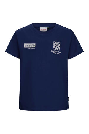 T-shirt met backprint donkerblauw
